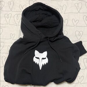 Fox Black Hoodie with White Logo